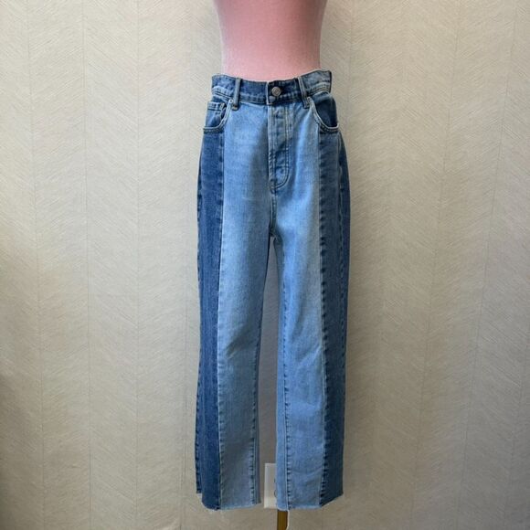 Pacsun High Rise Straight Medium Wash two tone Jeans Size 26 - Picture 1 of 9